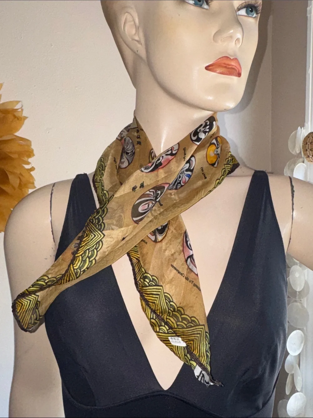 Vintage Beijing Opera Facial Makeup Scarf